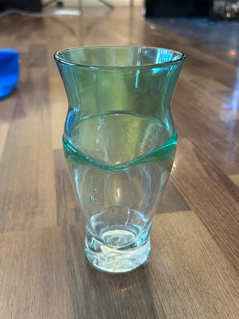Green-Tinted Handblown Glass Vase